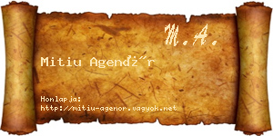 Mitiu Agenór névjegykártya